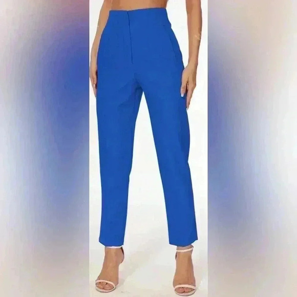 NWOT Slim-Fit Stylish Solid Color Slim Pleated Stretch Straight Leg Pants - Picture 1 of 11